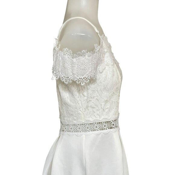 Francescas White Off-The-Shoulder Lace Dress Size Small - Picture 11 of 15